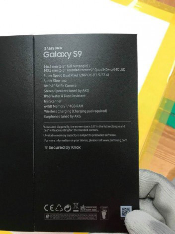 Опубликовано фото розничной упаковки Galaxy S9