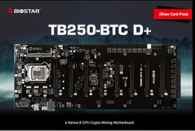 BIOSTAR показала майнинговую материнскую плату TB250-BTC D+ на 8-GPU