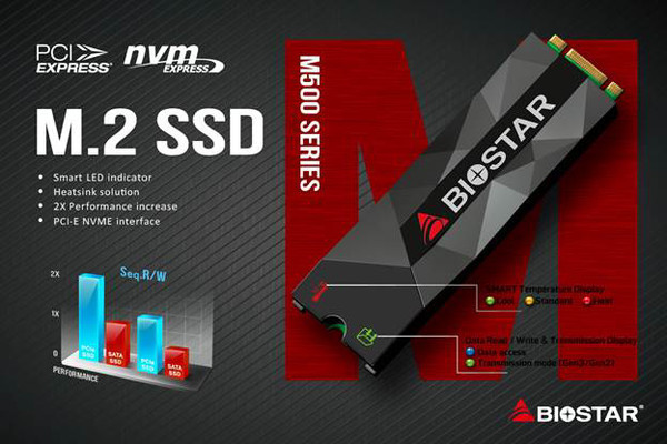 BIOSTAR представила SSD-накопитель M500 M.2 2280 PCI-Express NVMe