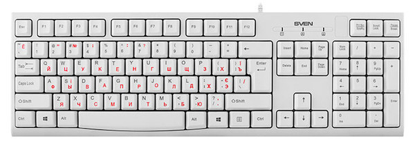 Клавиатура SVEN KB-S300 представлена в новом белом цвете