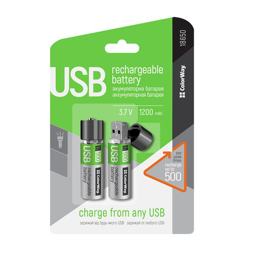 ColorWay представила пальчиковые аккумуляторы, заражающиеся от USB-порта