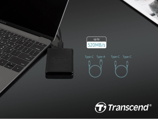 Transcend ESD230C - внешний SSD с интерфейсом USB 3.1 Gen 2 Type-C