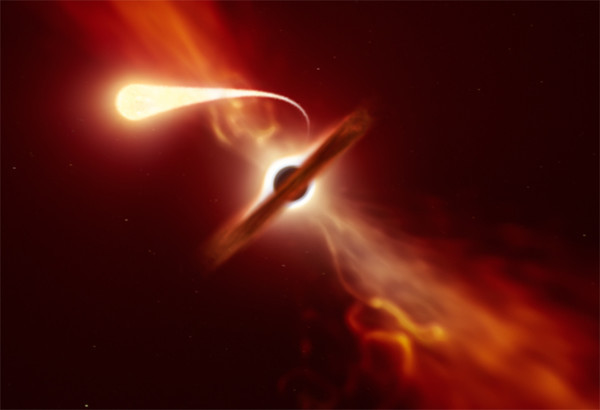 Учёные зафиксировали, как чёрная дыра уничтожила звезду