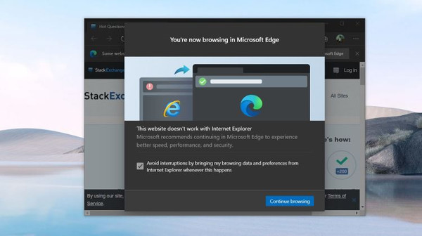 Microsoft активно подталкивает пользователей к отказу от Internet Explorer
