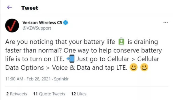 Сотовый оператор Verizon посоветовал абонентам отключить 5G